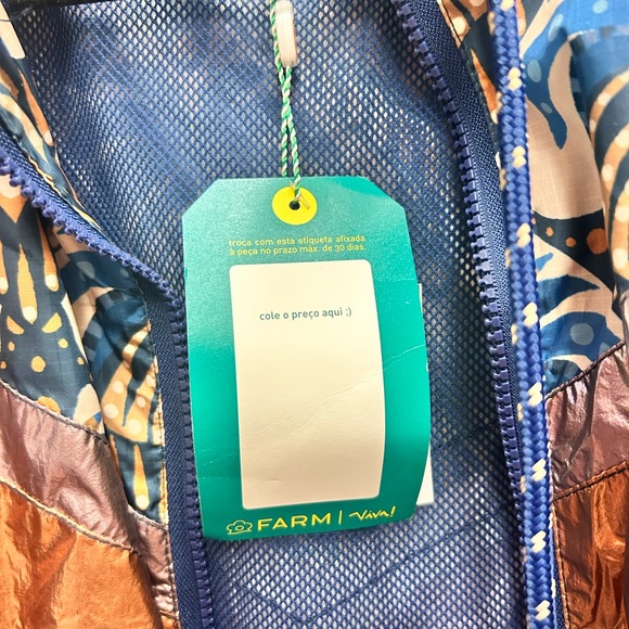 NWT FARM Rio Multicolor Patterned Windbreaker Jacket Size S - Picture 8 of 9